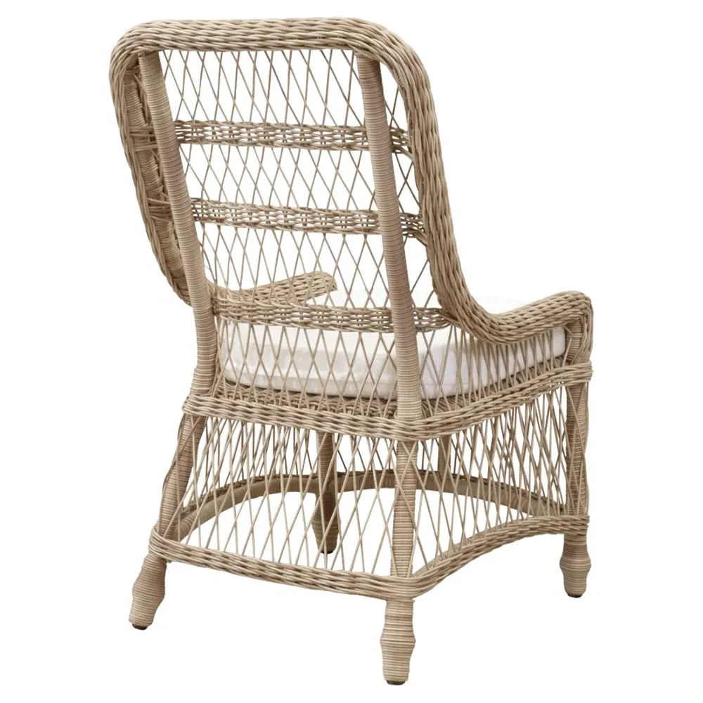 Frank Outdoor Dining Side Chair - White, Wicker
