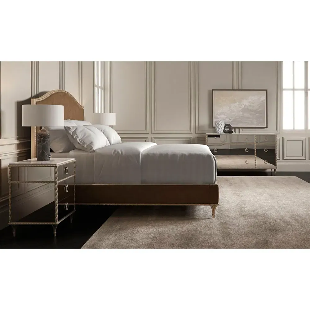 Frank Queen Size Bed Frame - Brown, Hardwood