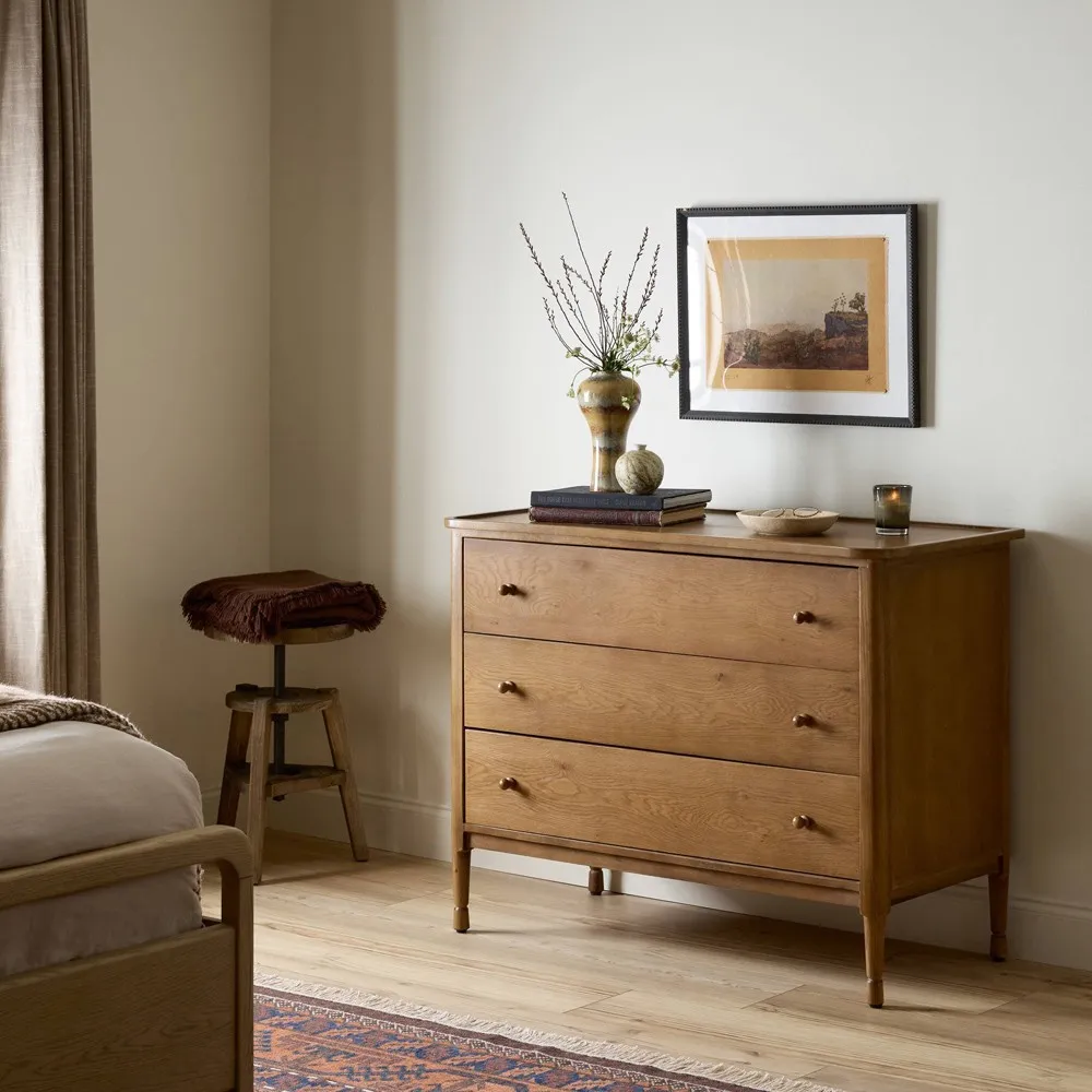 Franny Oak Chest - Saddle Brown