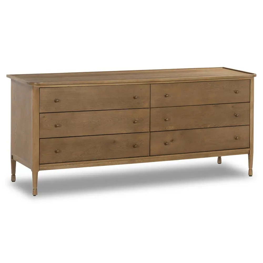 Franny Oak Dresser - Saddle Brown