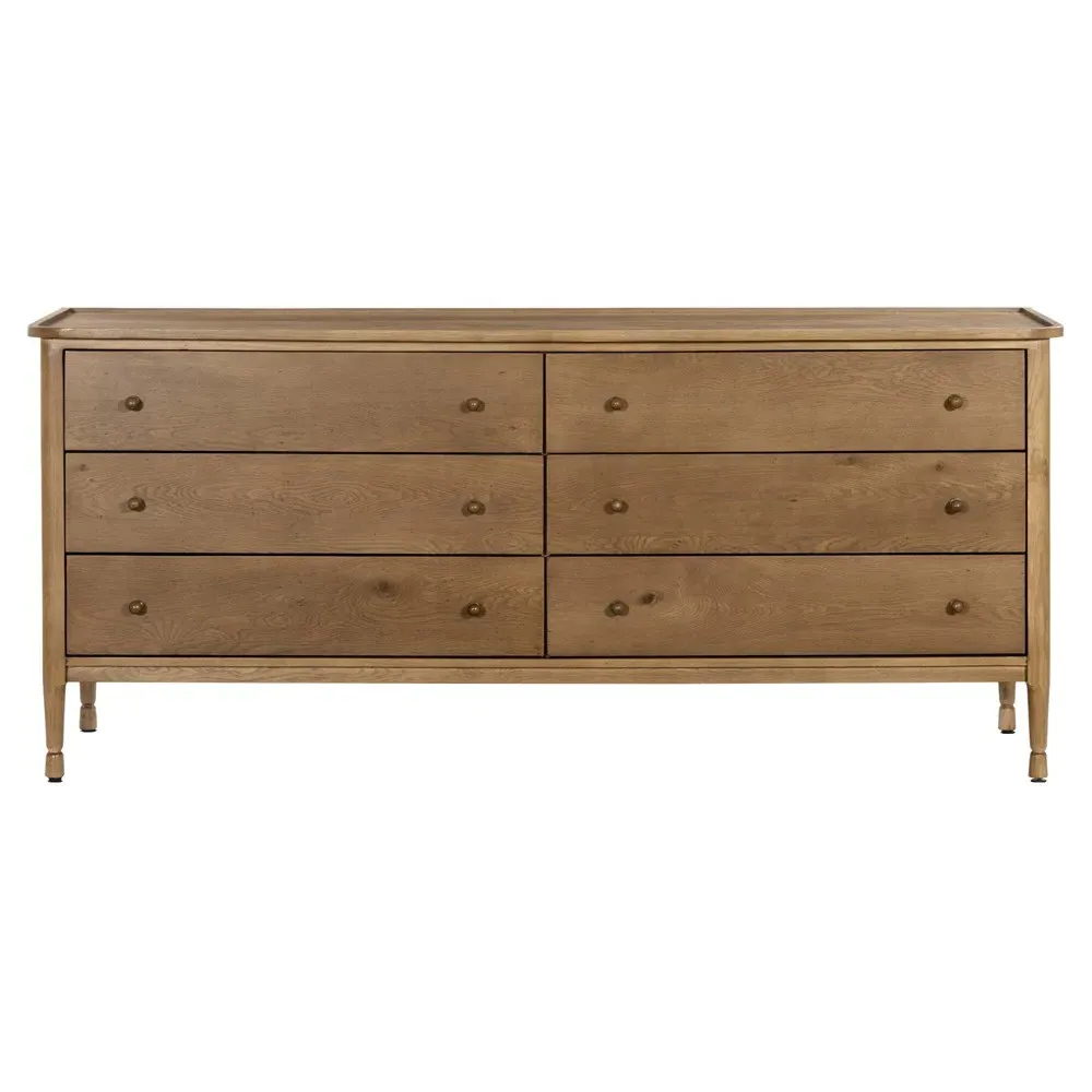 Franny Oak Dresser - Saddle Brown