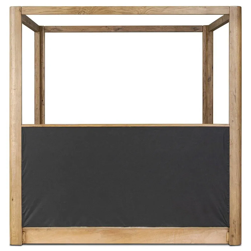 Fred King Size Canopy Bed - White, Oak