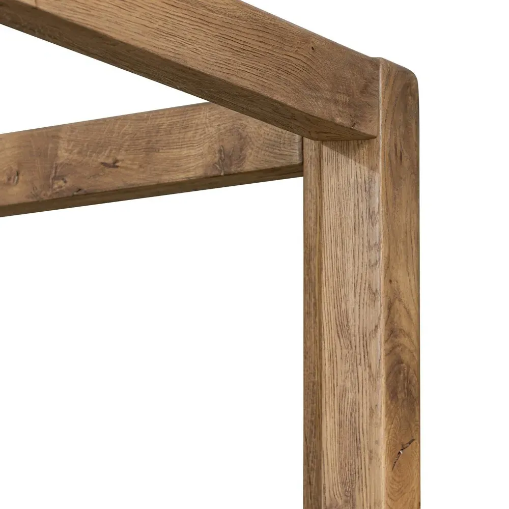 Fred King Size Canopy Bed - White, Oak