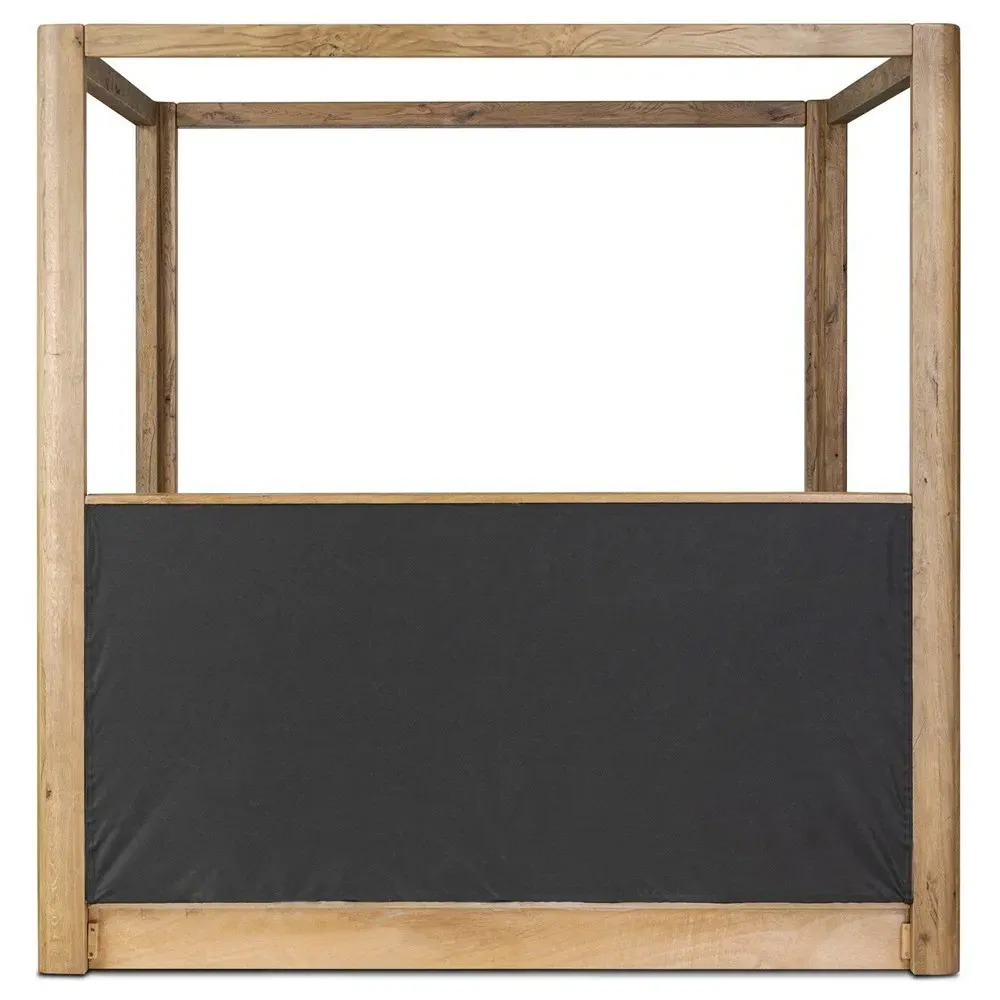 Fred Queen Size Canopy Bed - White, Oak