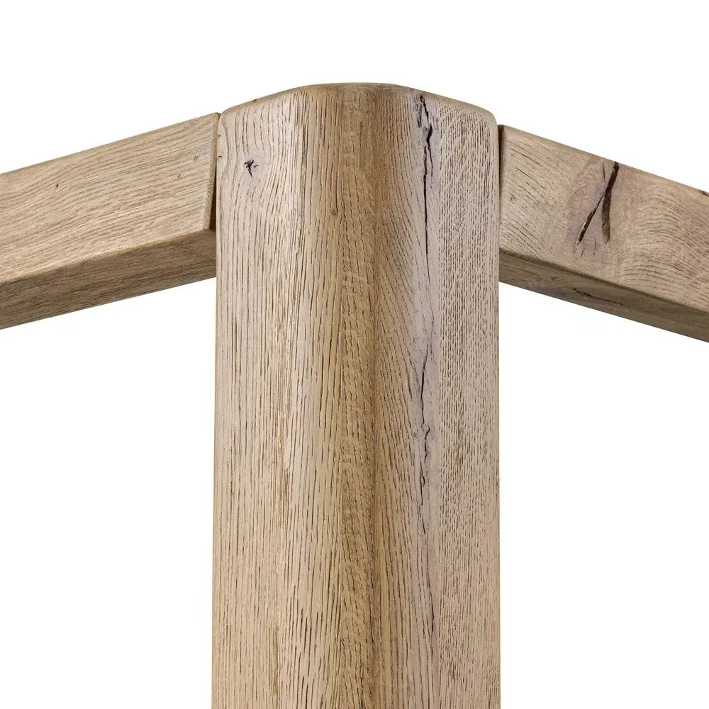 Fred Queen Size Canopy Bed - White, Oak