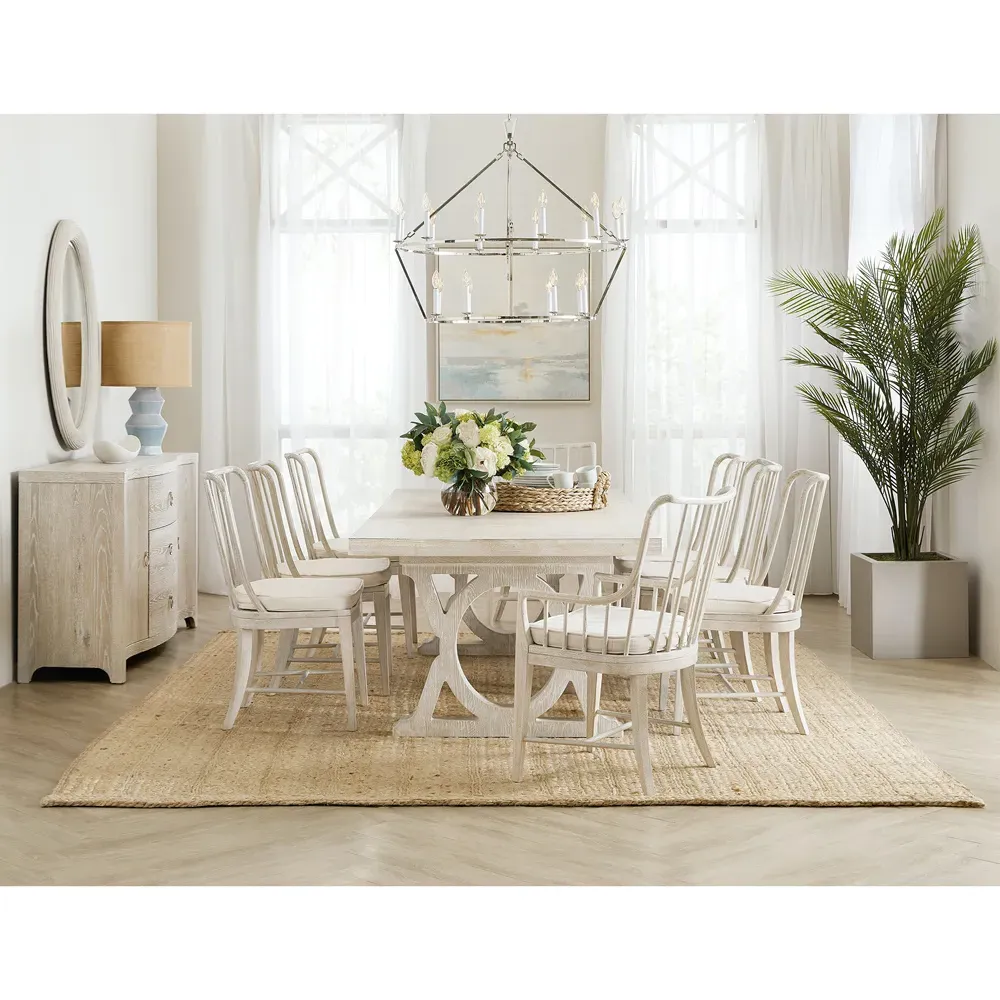 Freddie Spindle Dining Side Chair - White, Beech Wood