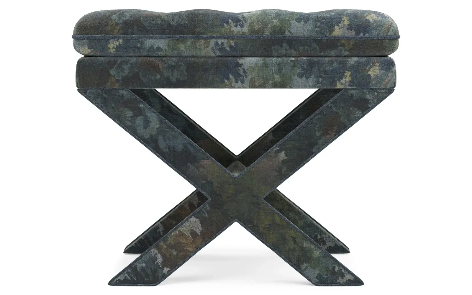 Frederica Cotton Weave Ottoman - Secret Garden