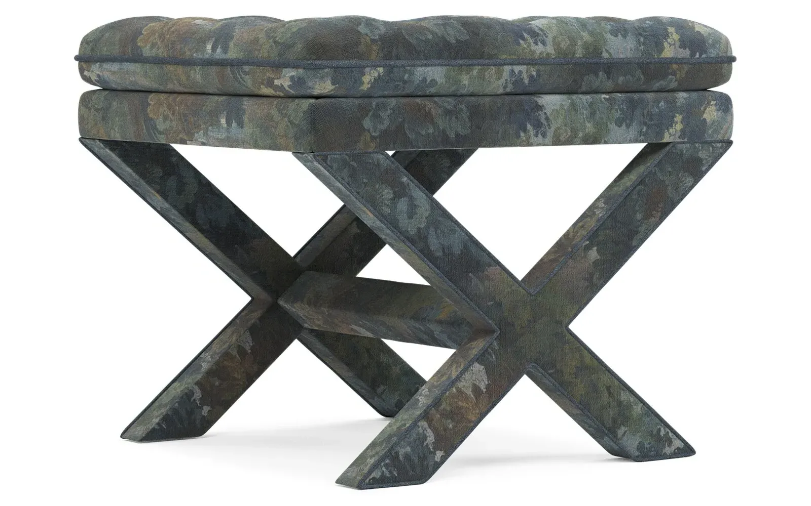 Frederica Cotton Weave Ottoman - Secret Garden