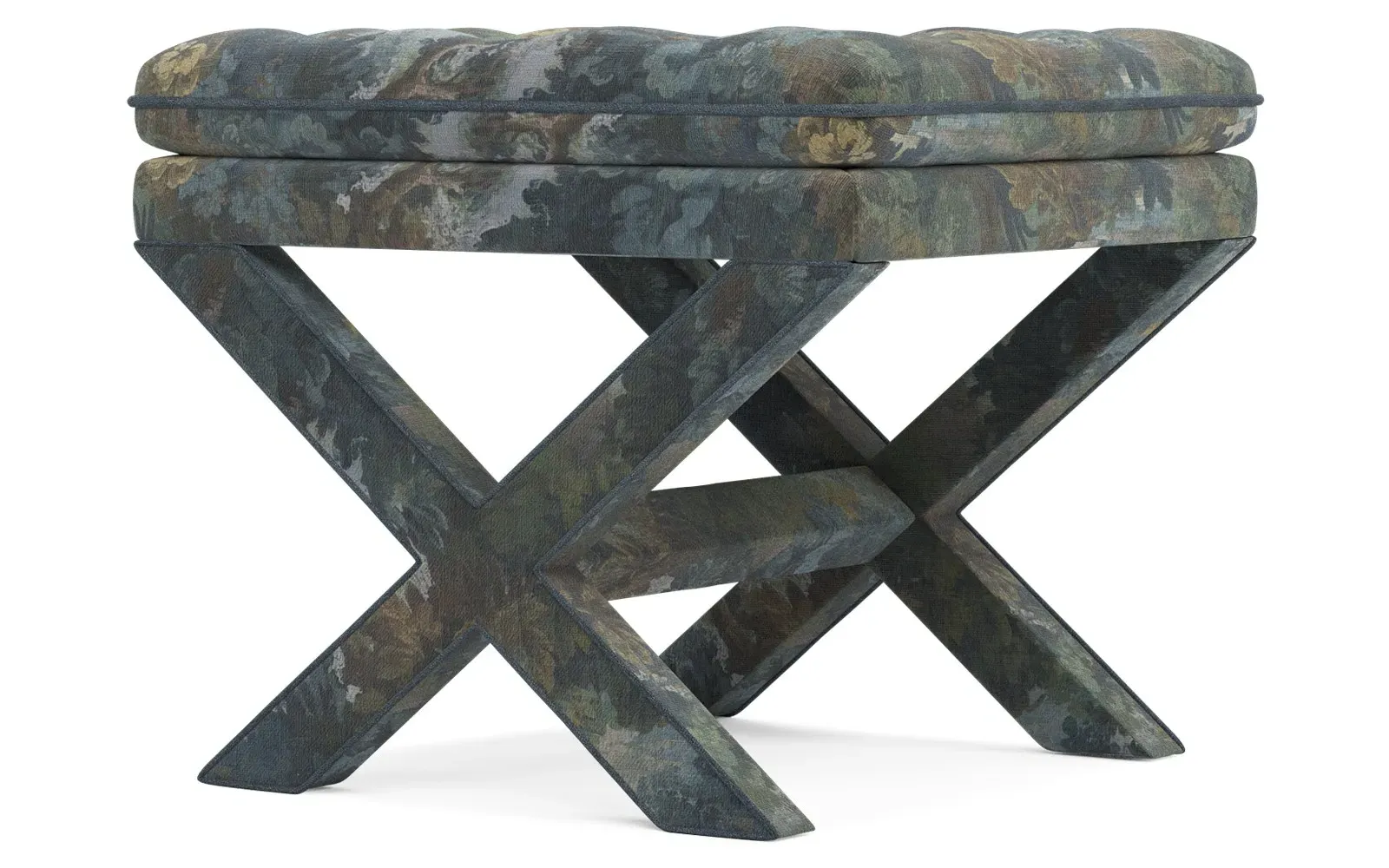 Frederica Cotton Weave Ottoman - Secret Garden