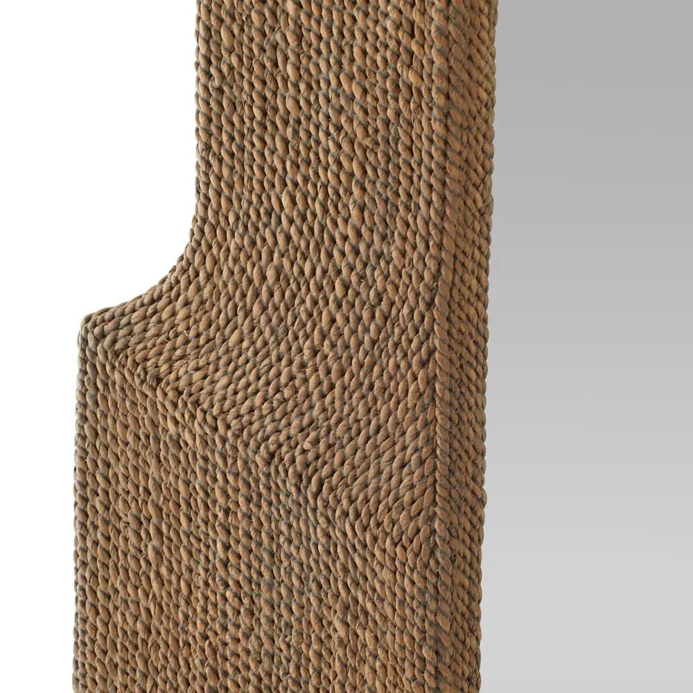 Freeport Coastal Beach Abaca Rope Wall Mirror - Brown