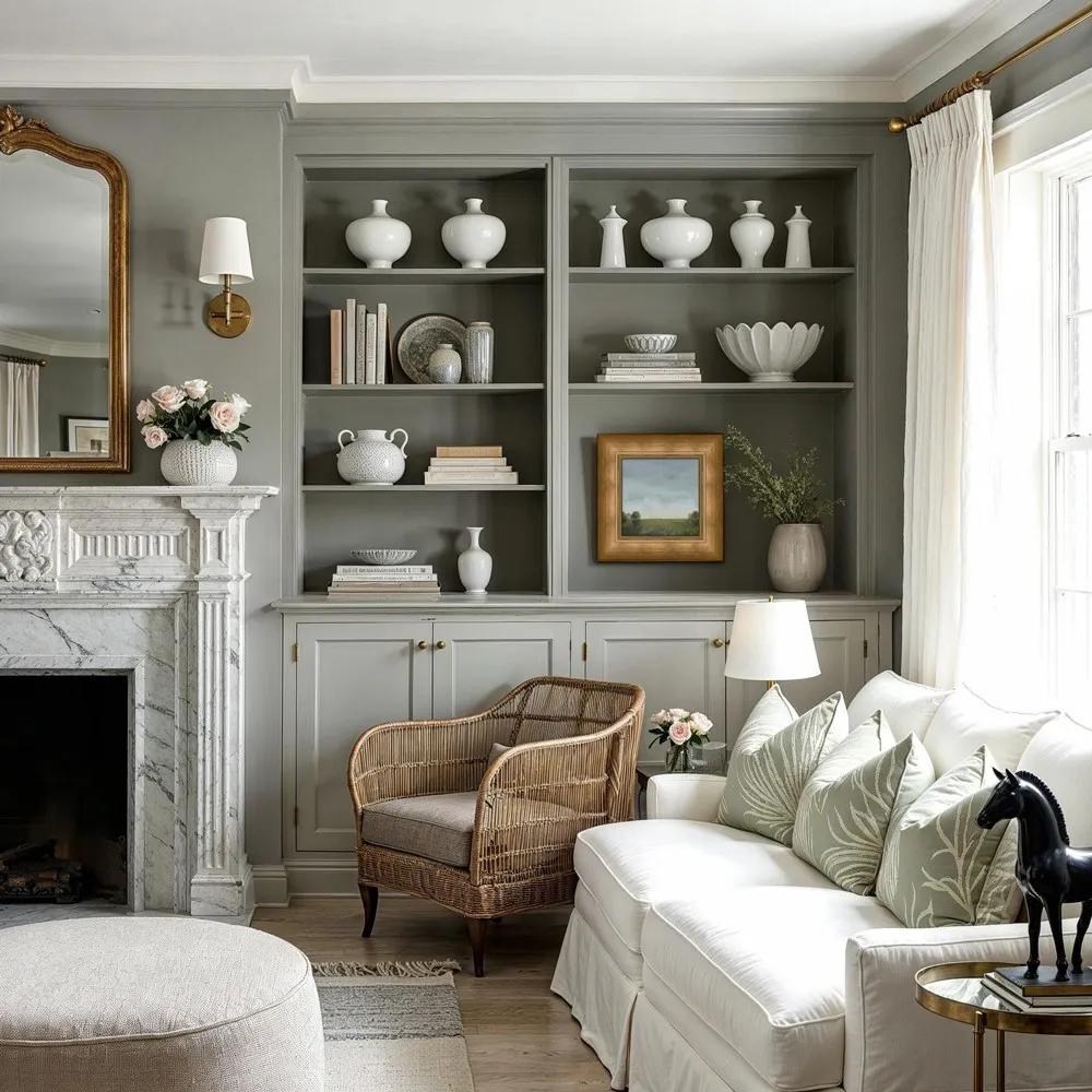 French Country Landscape Painting - Blue, Canvas