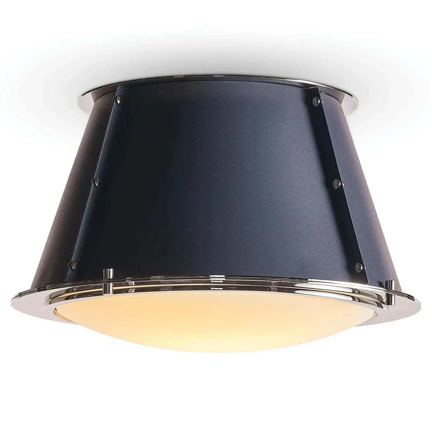 French Maid Drum Shade Flush Mount - Blue, Steel