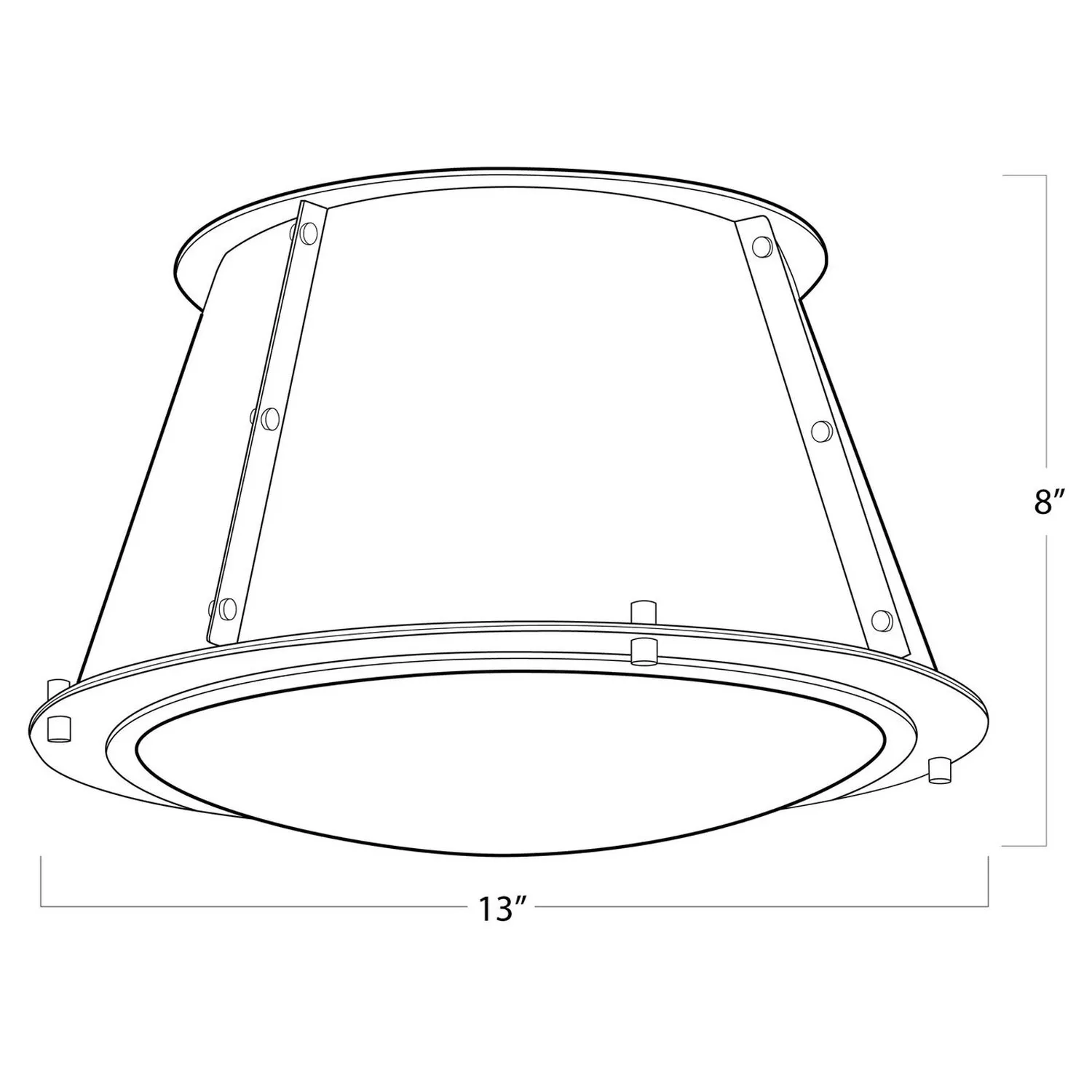 French Maid Drum Shade Flush Mount - Blue, Steel