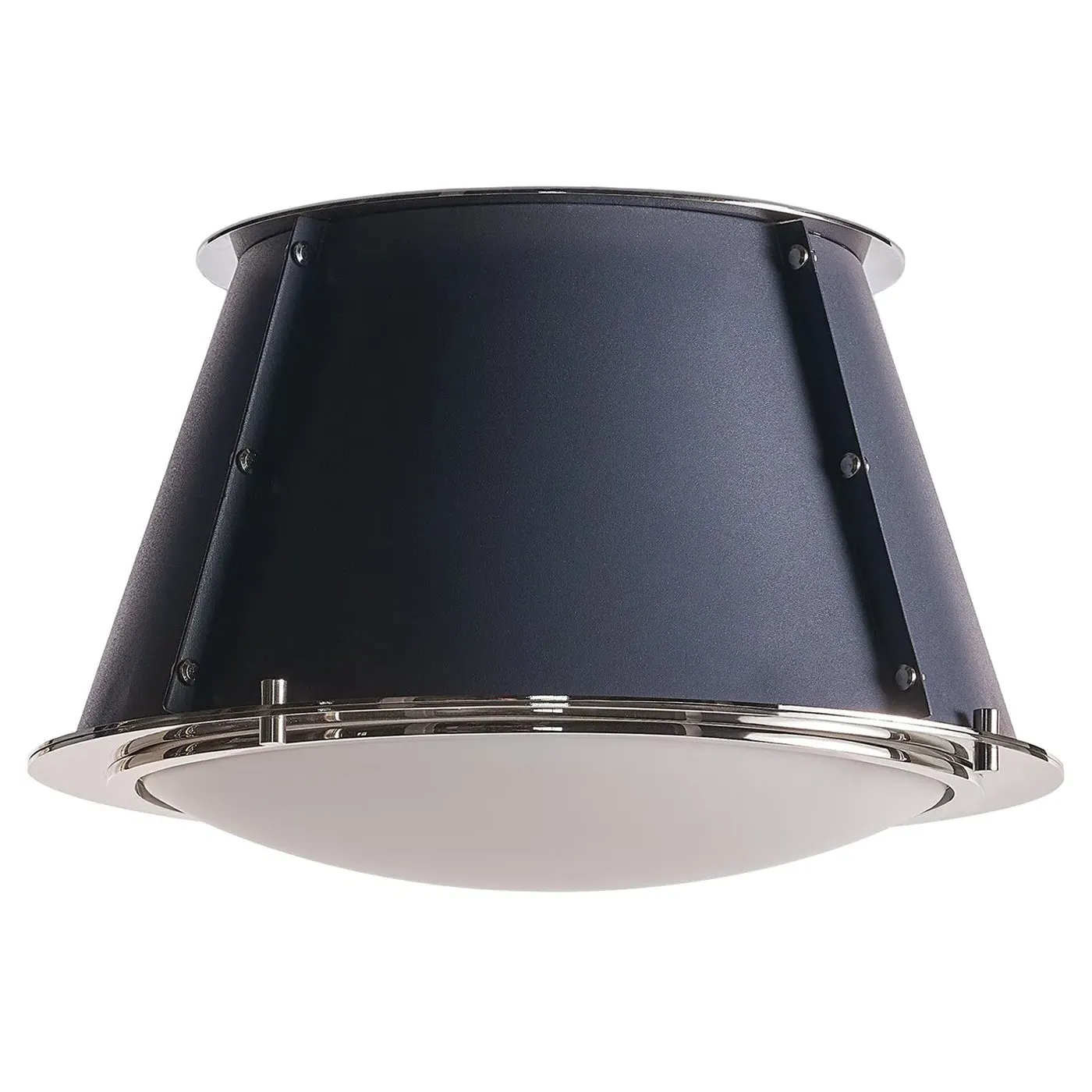 French Maid Drum Shade Flush Mount - Blue, Steel image
