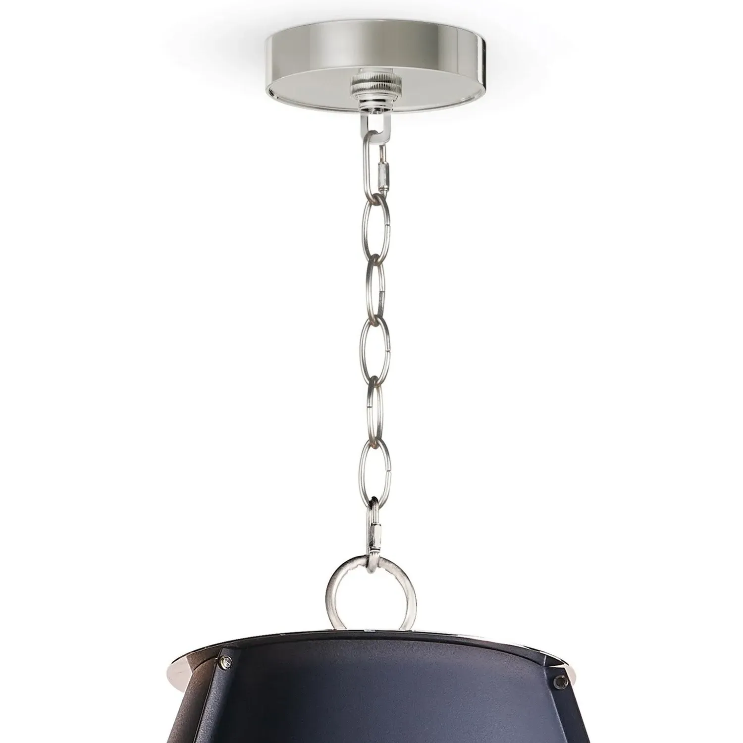 French Maid Large Cone Shade Chandelier - Blue, Steel