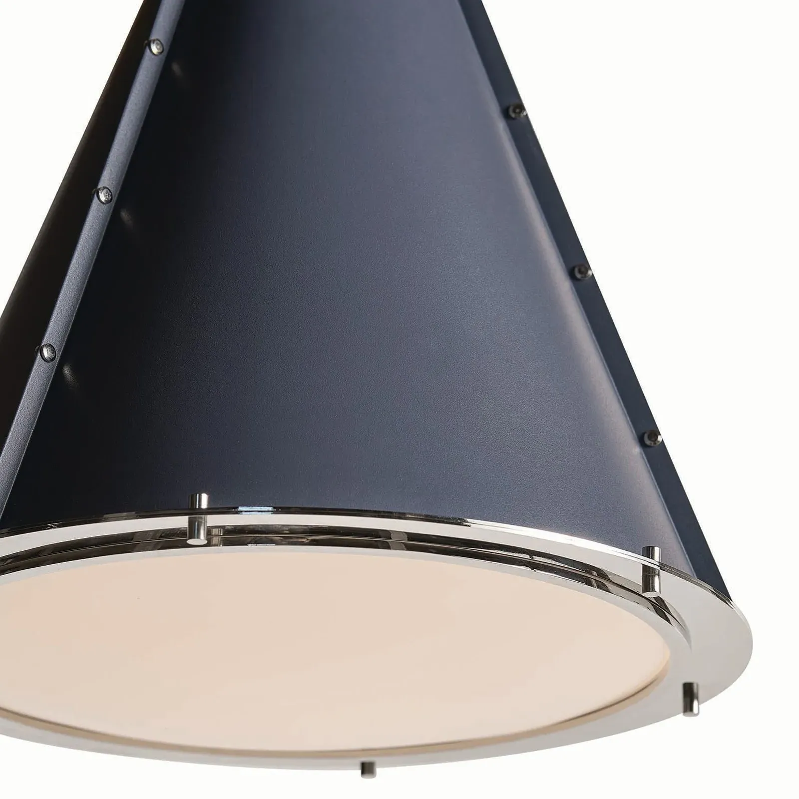 French Maid Small Cone Shade Chandelier - Blue, Steel
