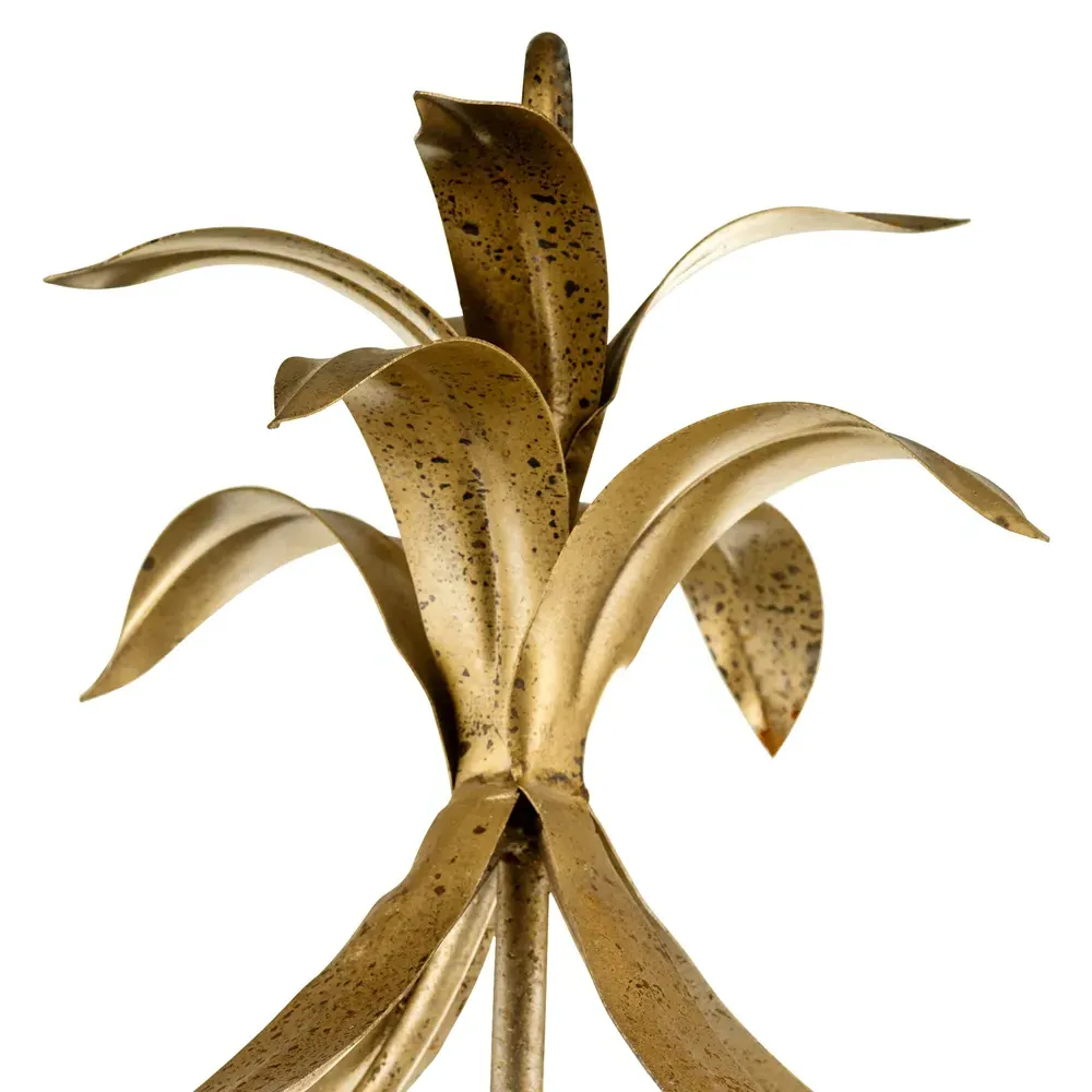 Freya French Country Palmetto Steel Lantern - Antique Gold