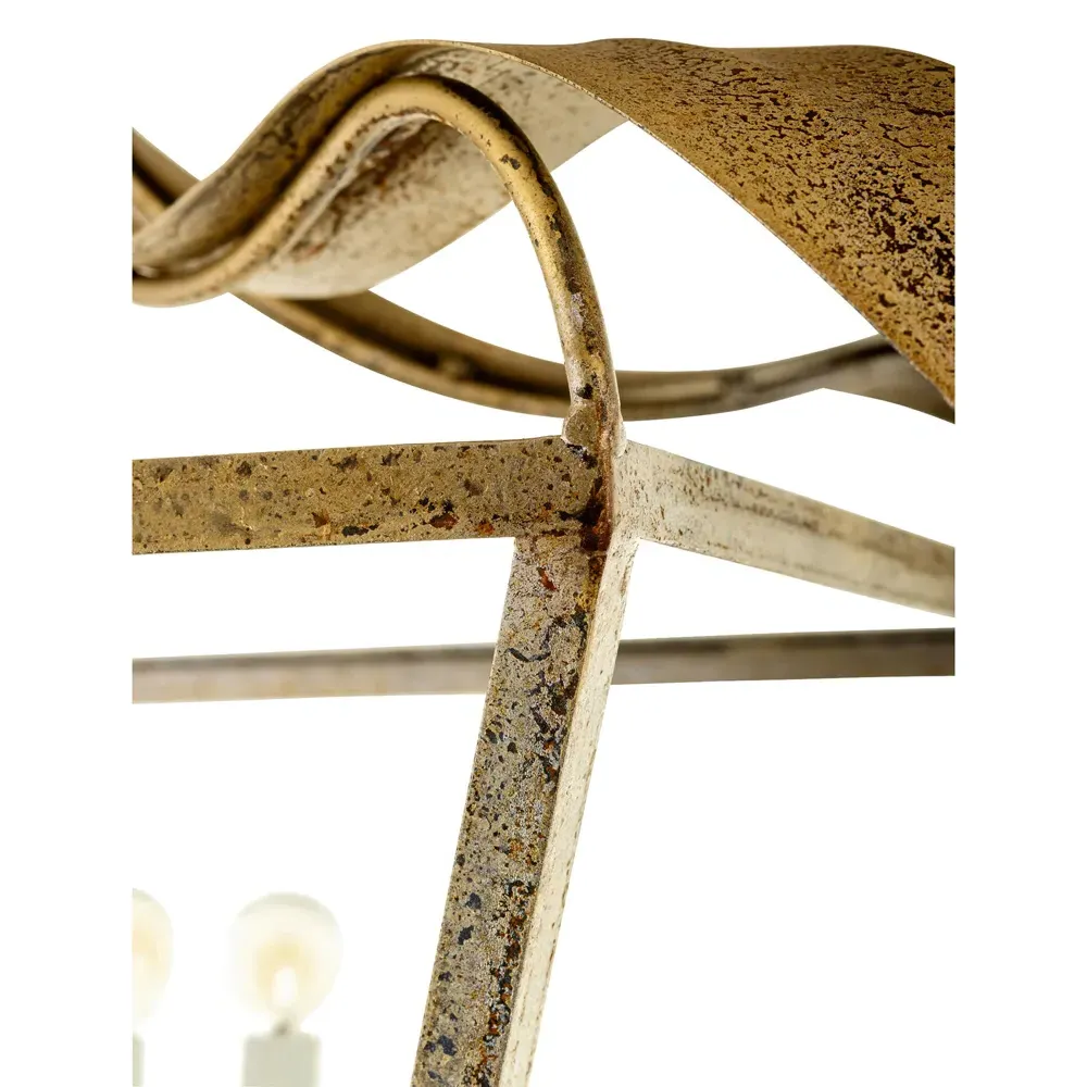 Freya French Country Palmetto Steel Lantern - Antique Gold