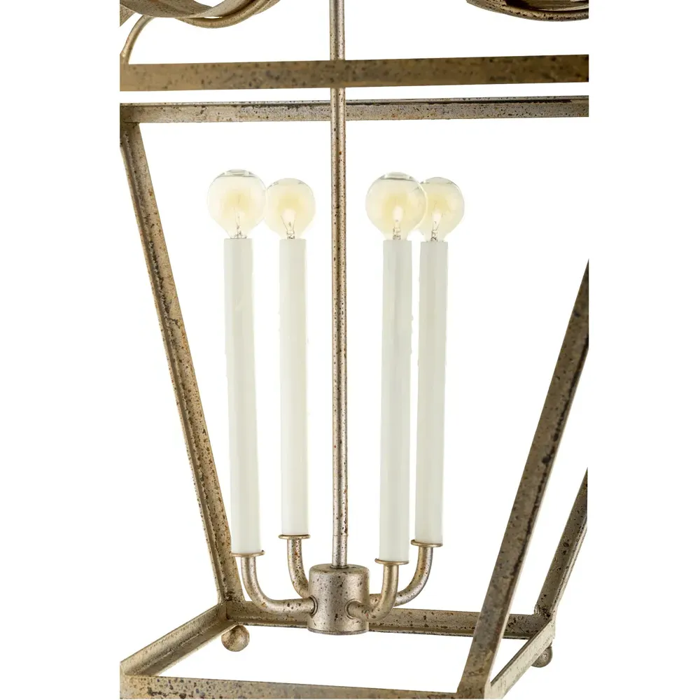 Freya French Country Palmetto Steel Lantern - Antique Gold