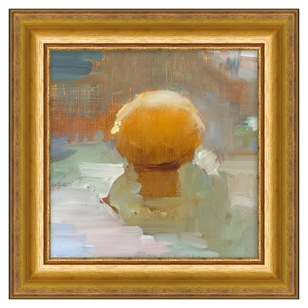 Freya French Orange Fruit Gold Frame Painting - Yellow
