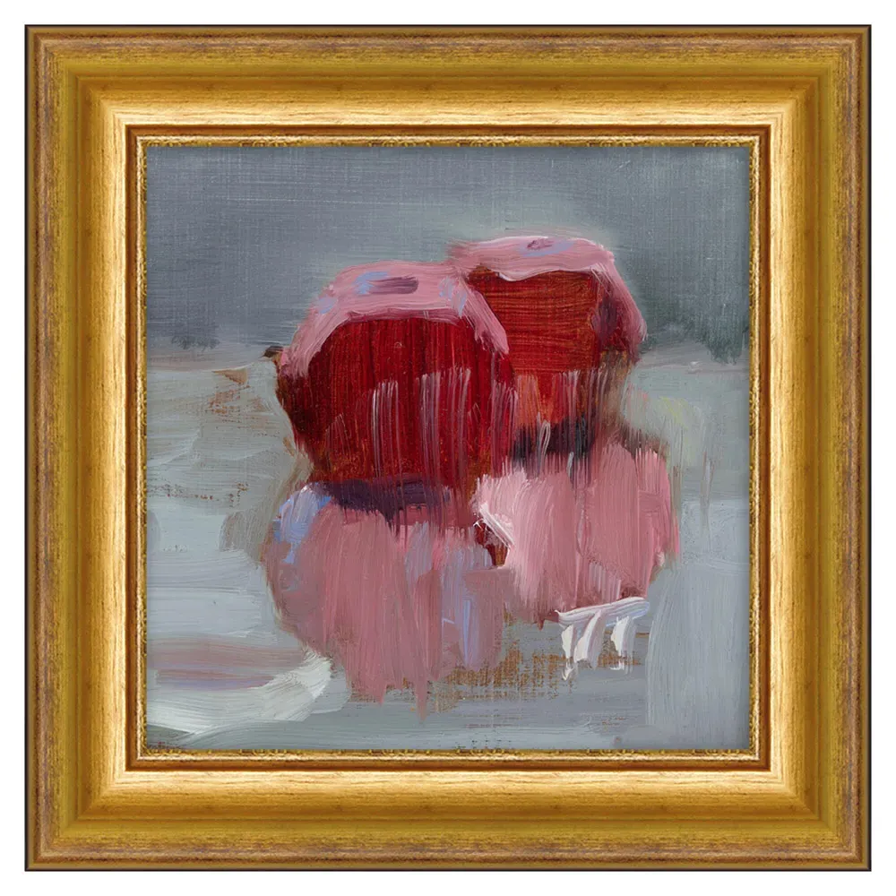 Freya French Red Fruit Gold Frame Painting - Red