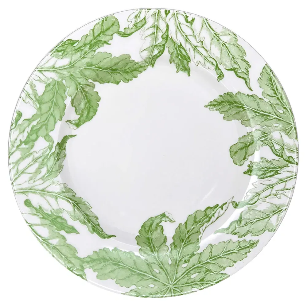 Freya Green Floral Dinner Plate - White, Porcelain