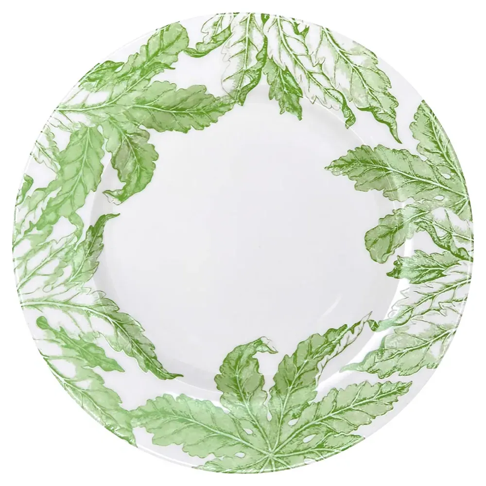 Freya Green Floral Salad Plate - White, Porcelain