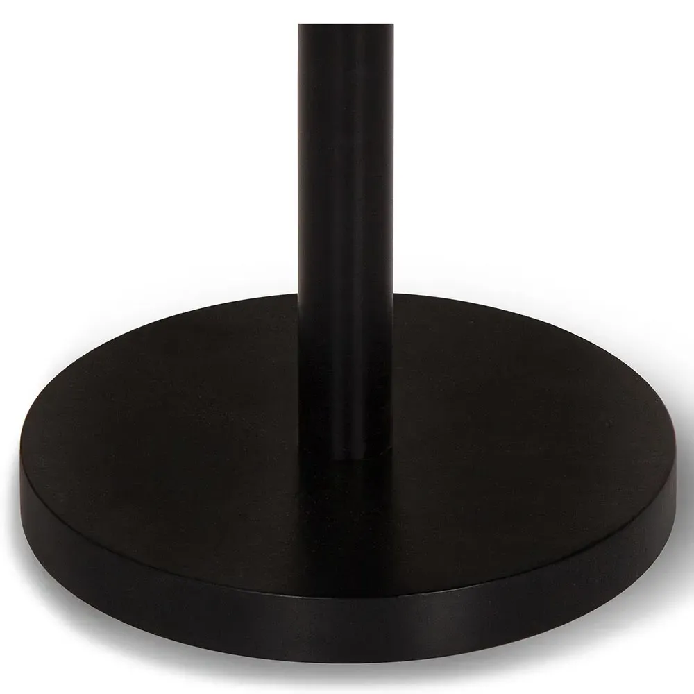 Freya Round Side Table - Black, Marble
