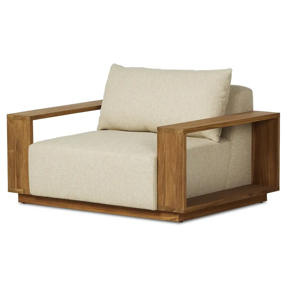 Fuego Outdoor Lounge Chair - Beige, Teak
