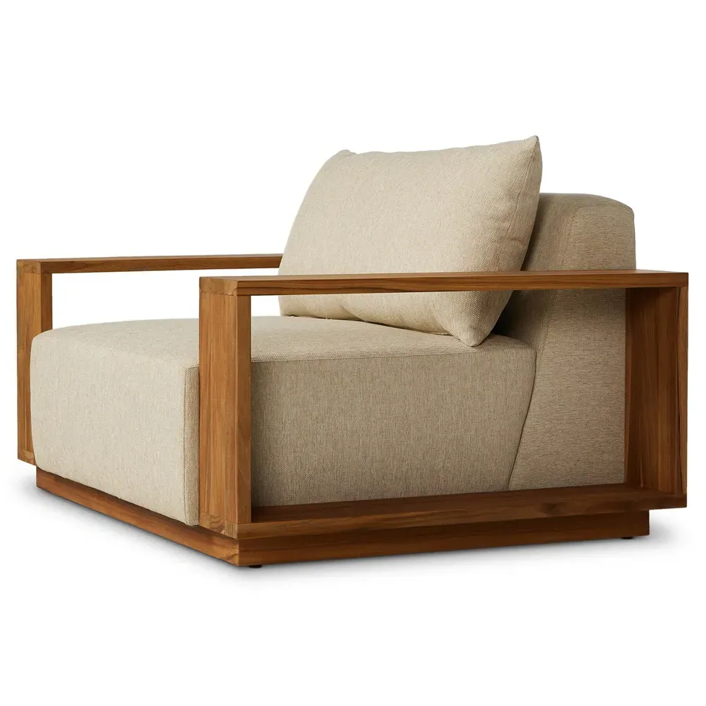 Fuego Outdoor Lounge Chair - Beige, Teak