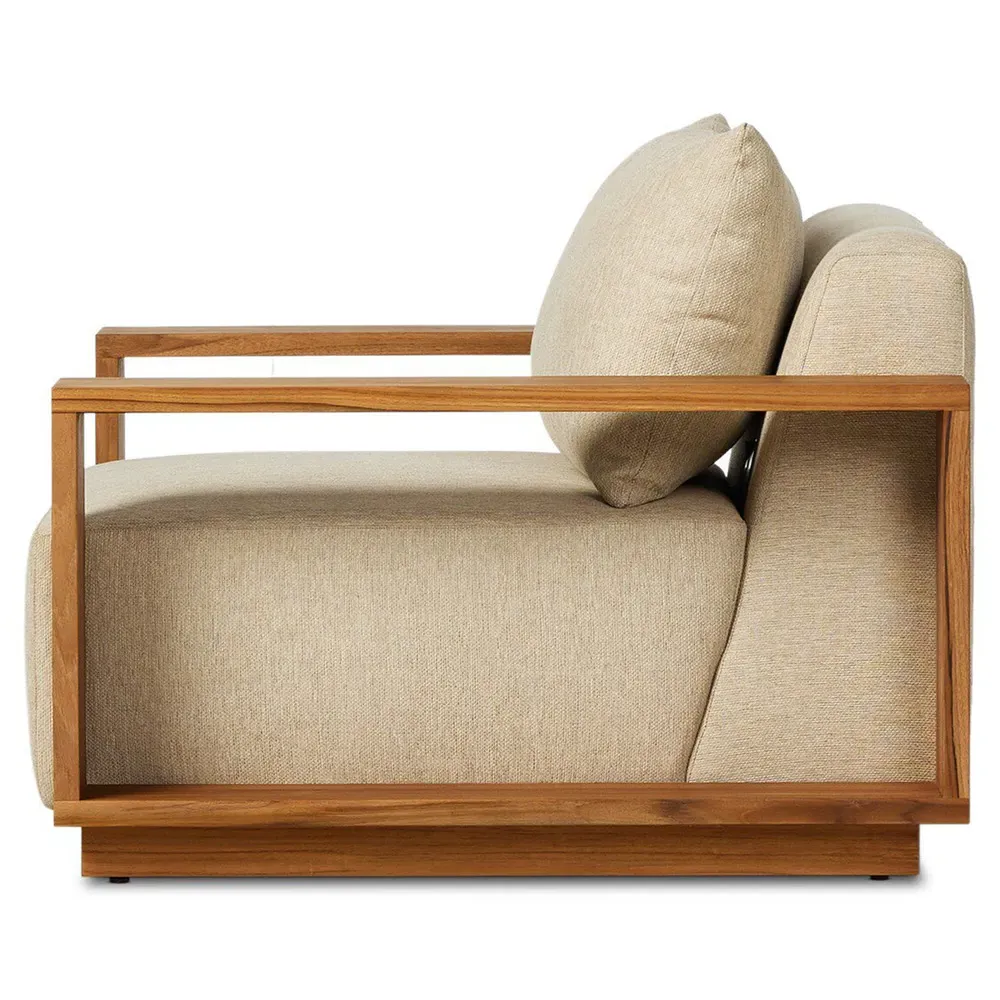 Fuego Outdoor Lounge Chair - Beige, Teak