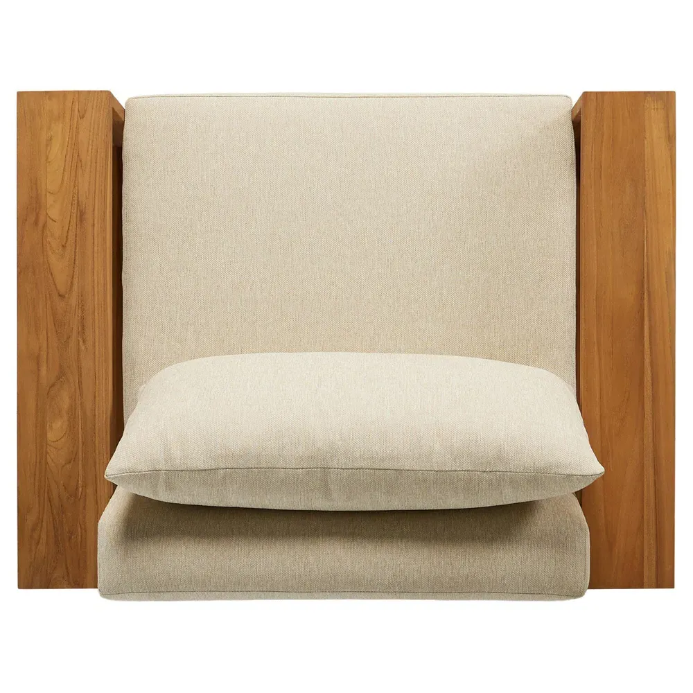 Fuego Outdoor Lounge Chair - Beige, Teak