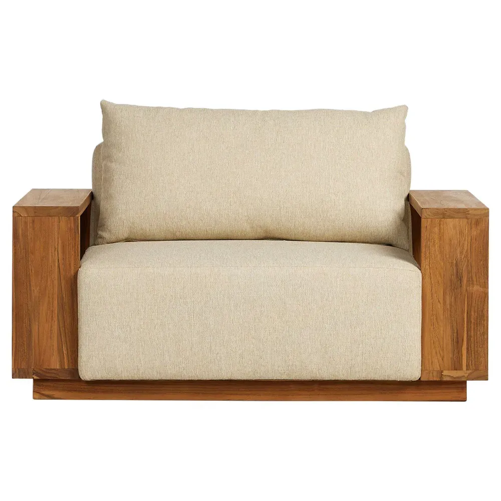 Fuego Outdoor Lounge Chair - Beige, Teak image