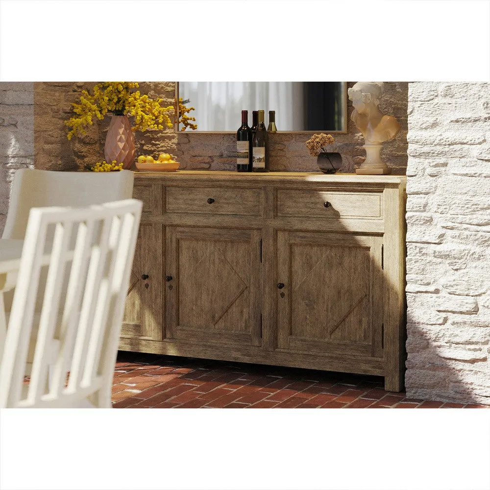 Gabin French Country Credenza - Brown, Oak