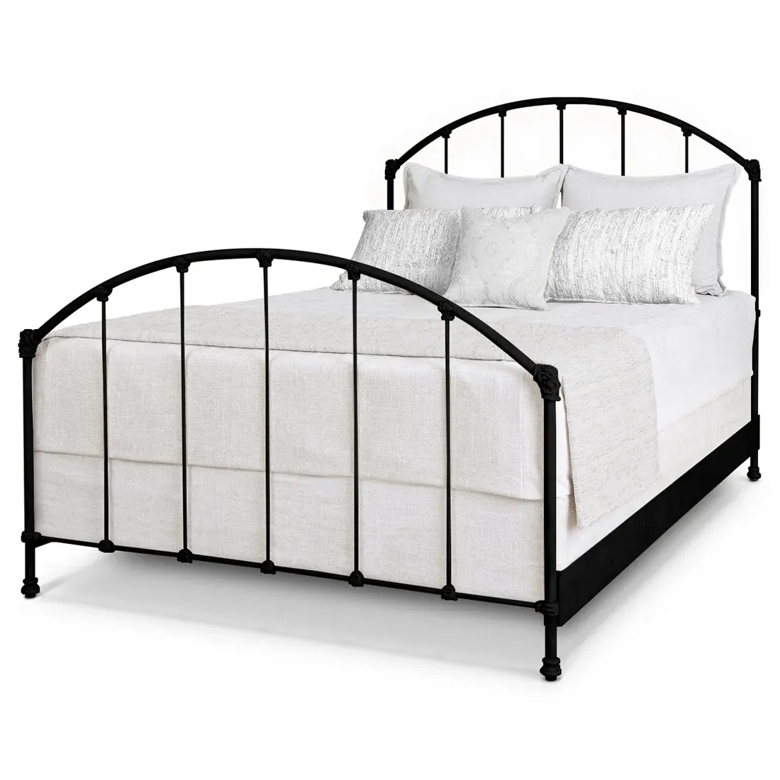Gabin Queen Size Bed Frame - Matte Black, Iron