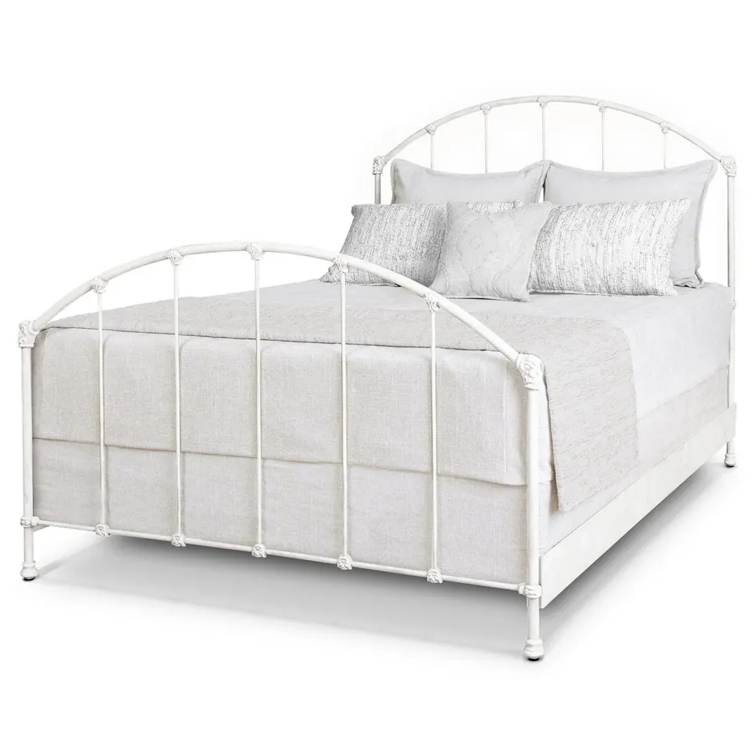 Gabin Queen Size Bed Frame - White, Iron