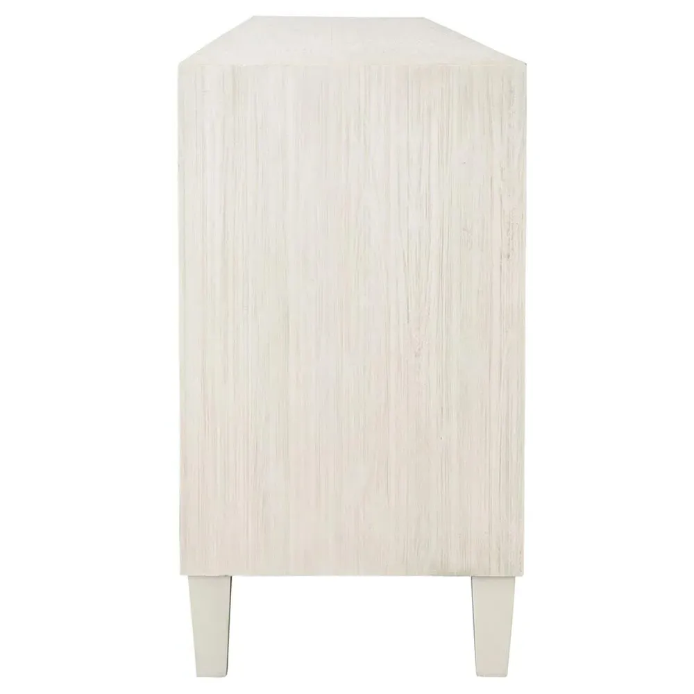 Gabriel Large Woven Rattan Sideboard - White, Acacia Wood