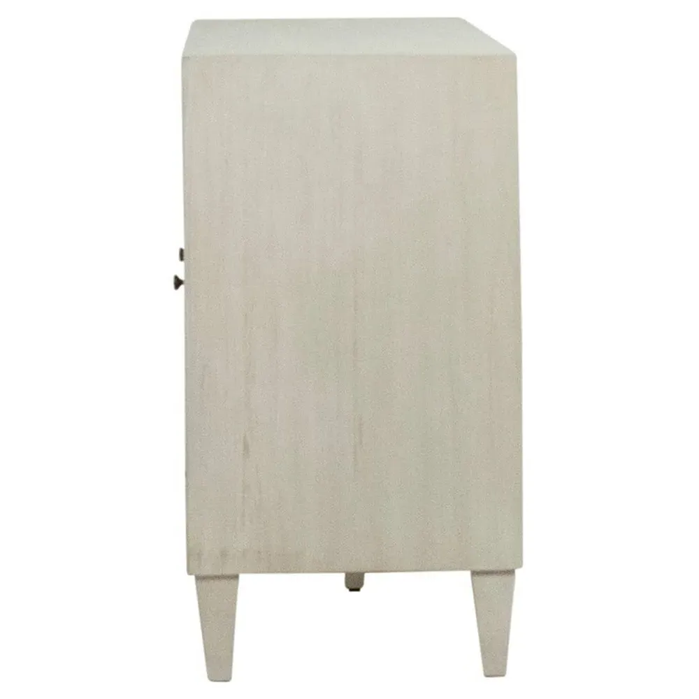 Gabriel Woven Rattan Sideboard - White, Acacia Wood