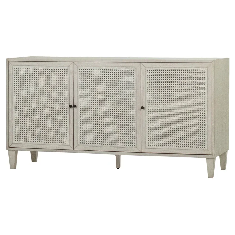 Gabriel Woven Rattan Sideboard - White, Acacia Wood image