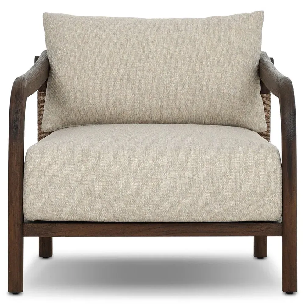 Gail Outdoor Lounge Arm Chair - Brown, Teak