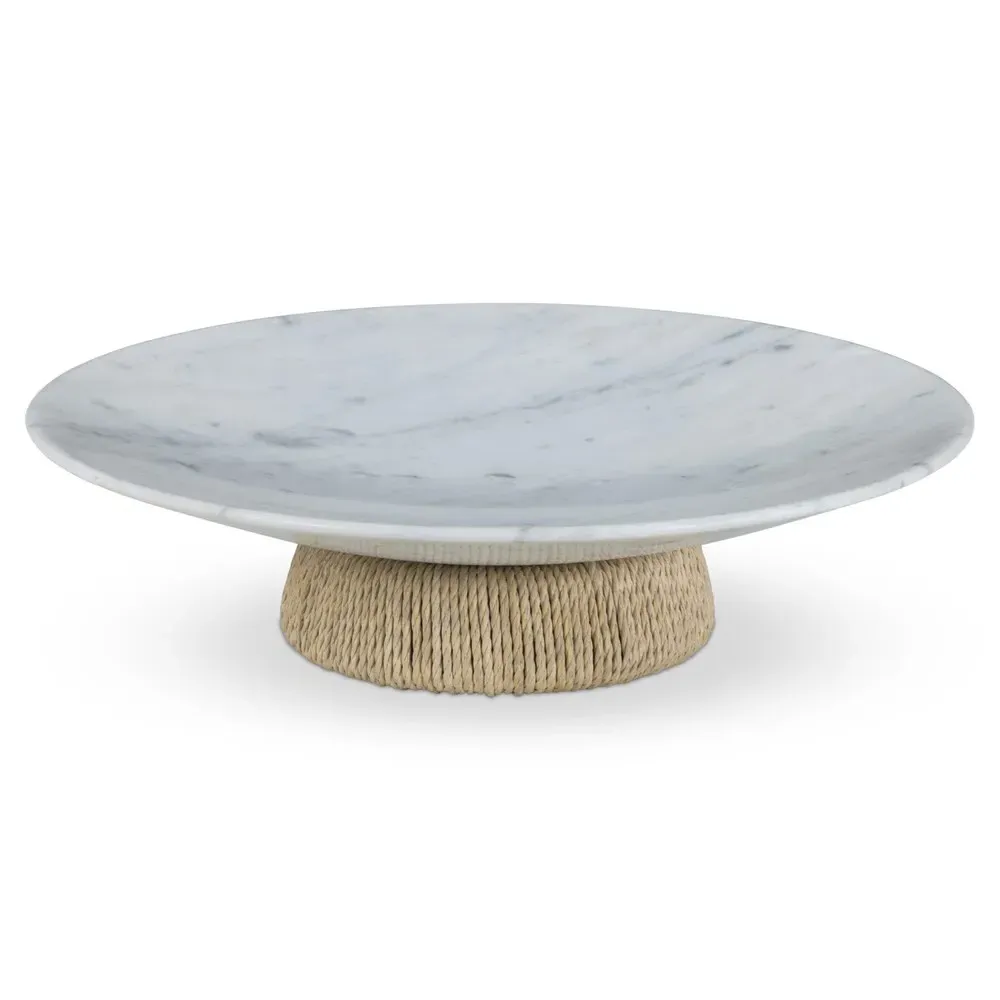 Galeria Decorative Bowl - White, Marble