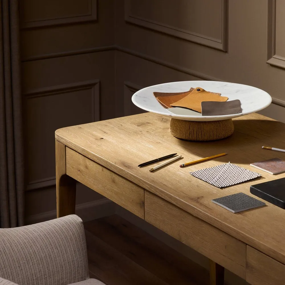 Galeria Decorative Bowl - White, Marble