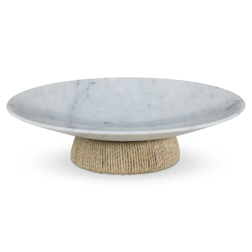 Galeria Decorative Bowl - White, Marble