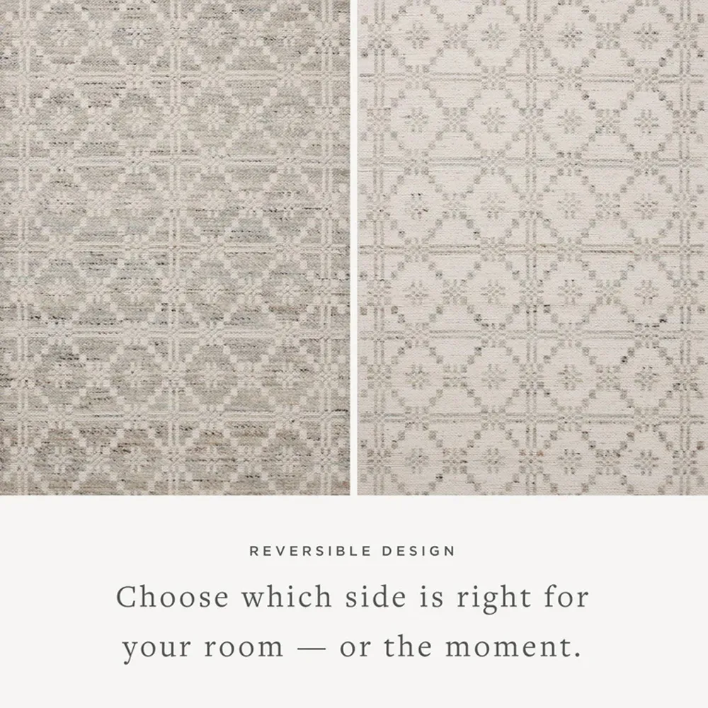 Galiana Diamond Reversible Jute Rug - Grey