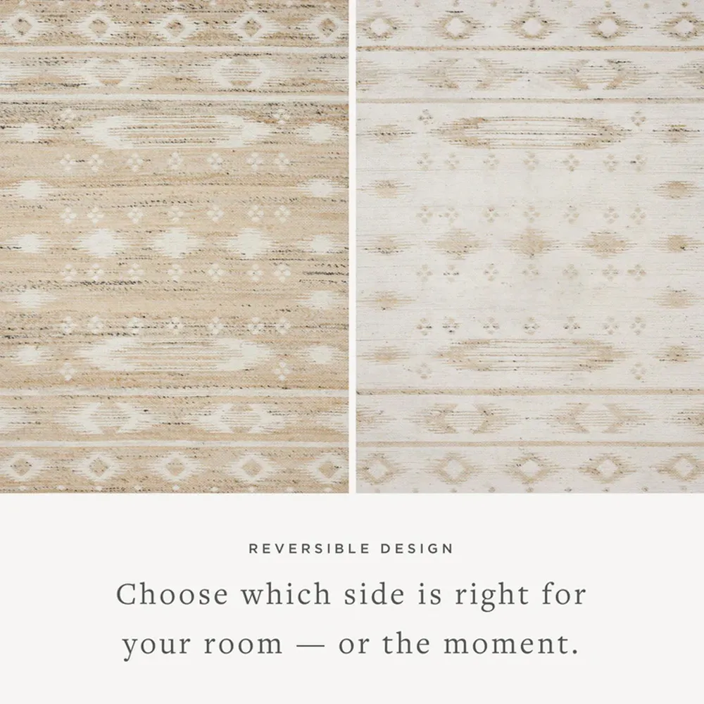 Galiana Fringed Reversible Jute Rug - Natural