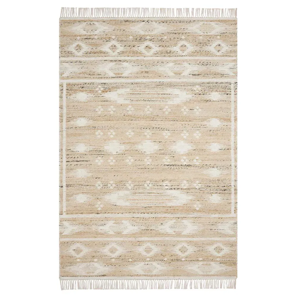 Galiana Fringed Reversible Jute Rug - Natural