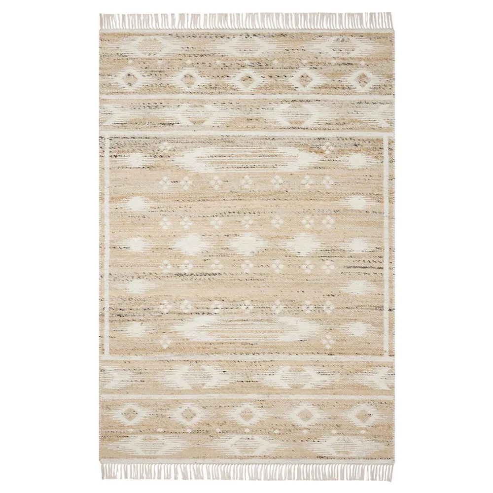 Galiana Fringed Reversible Jute Rug Runner - Natural