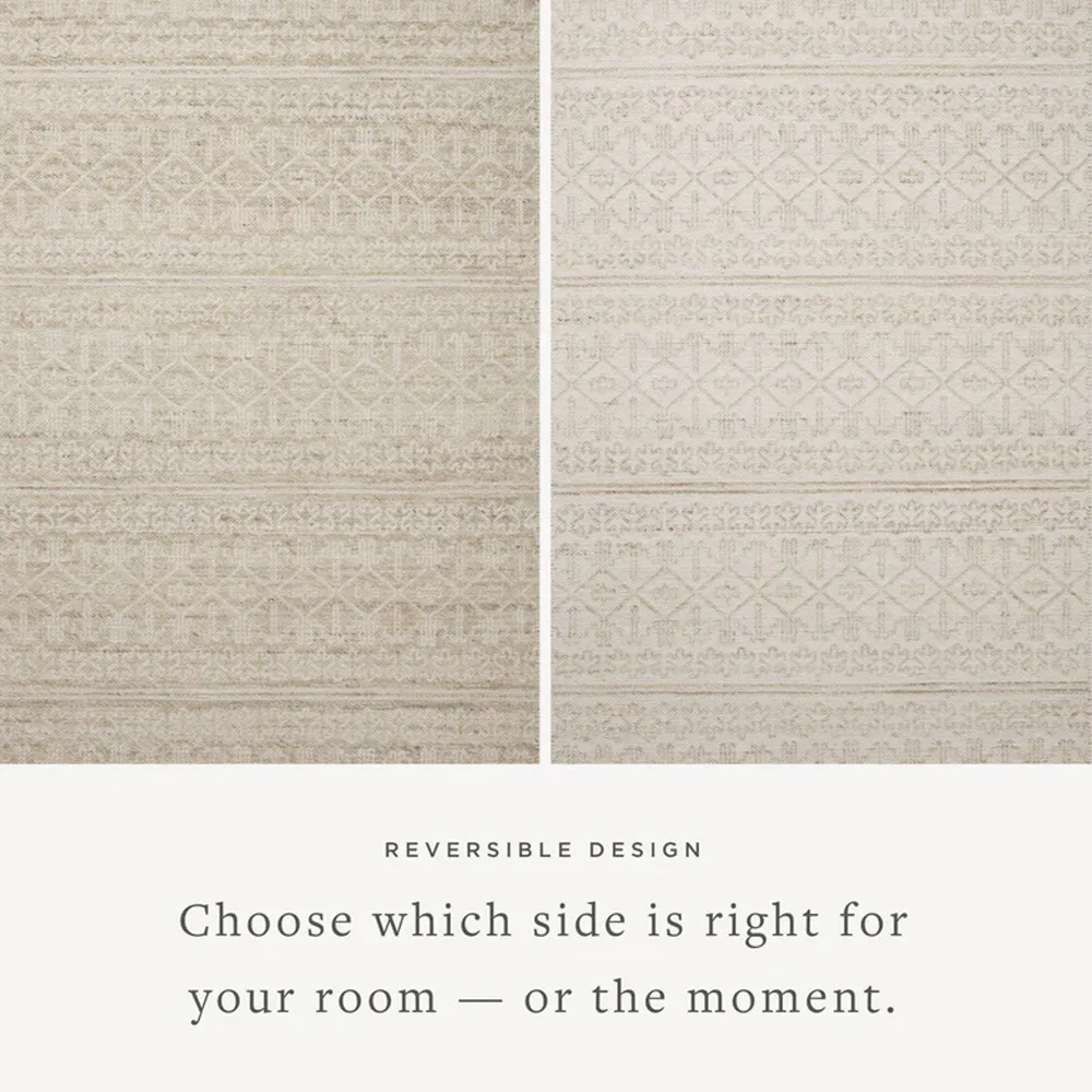 Galiana Geometric Reversible Jute Rug Runner - Beige