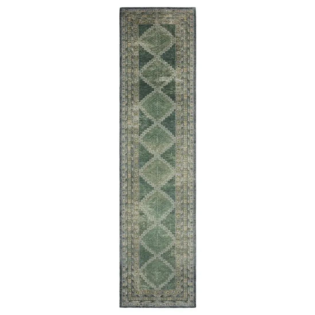 Gallant Hana Trellis Patterned Hand Knotted Rug - Green, Wool