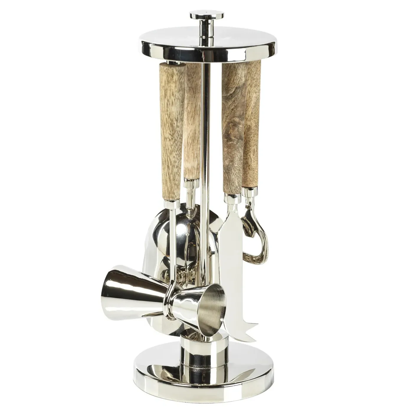 Galo 5 Piece Bar Tool Set - Brown, Wood